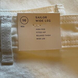 Universal Thread Sailor Wide Leg High Rise Jeans - White Women’s Size 16w